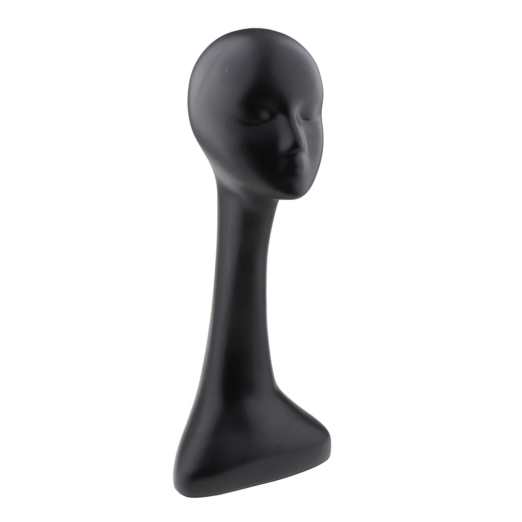 

Top Quality Mannequin Head Model withLong Neck Designed for Displaying and Trimming Wigs Hairpiece Toupee Black