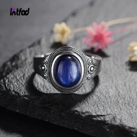 classic oval kyanite ring 925 sterling silver elegant gemstone ring jewelry for women party anniversary birthday gift