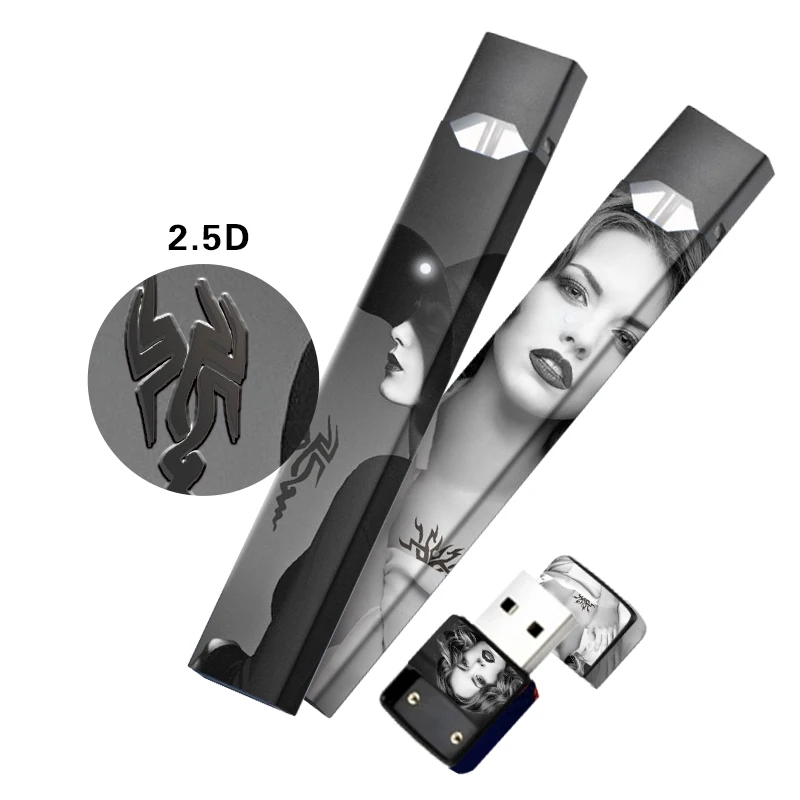 Панк мужской сексуальный женский чехол с принтом из ПВХ для JUUL E Cigarette наклейка