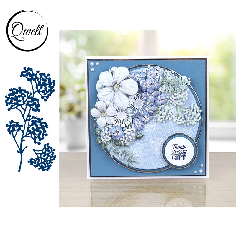 Пресс формы QWELL в форме цветка для скрапбукинга и изготовления карт рельефное