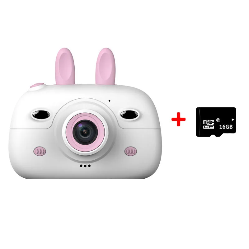 Pink Camera-16G TF 18MP 2,4 дюймов детская мини-камера с цифровым двойным объективом HD камера для фото-видео TF карта Поддержка маленьких зеркальных фотокамер подарки для детей на день рождения - Цвет: Pink Camera-16G TF