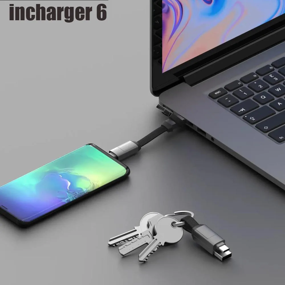Адаптер Incharge 6 USB на магнитный Тип C Micro Lightning зарядка брелок швейцарский армейский