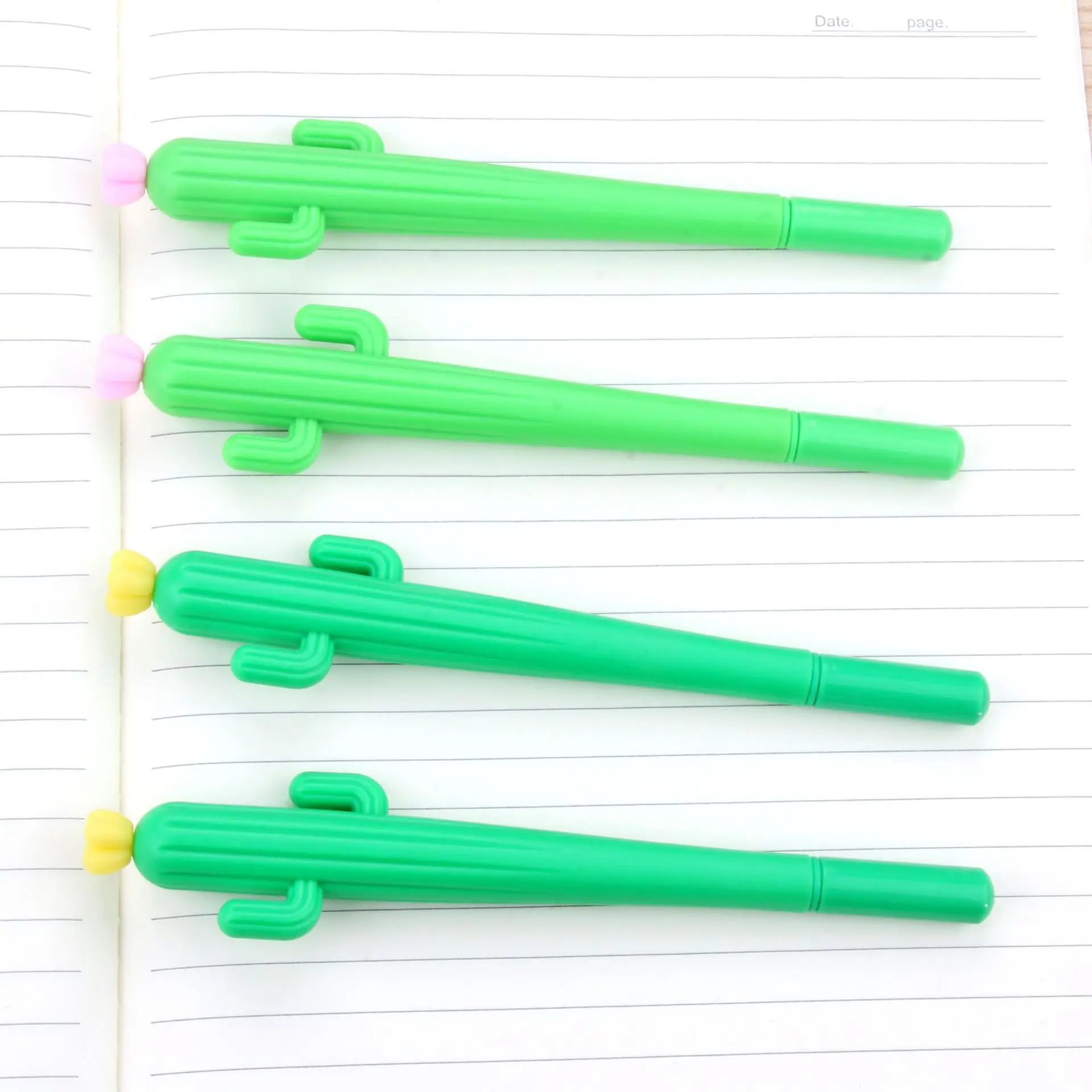 20 Pcs Creative Small Fresh Cactus Shape Cute Gel Pen Students Use Black Cute Stationary Escritorio Papelaria