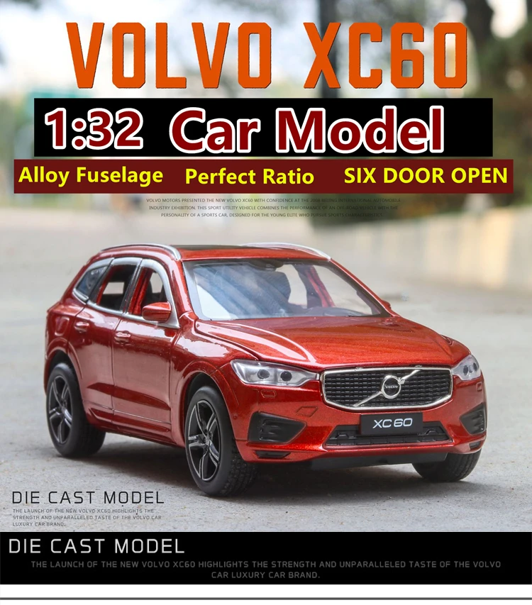 1:32 Volvo xc60 внедорожник симулятор звук и светильник игрушка модель автомобиля коллекция подарок Выдвижной Автомобиль