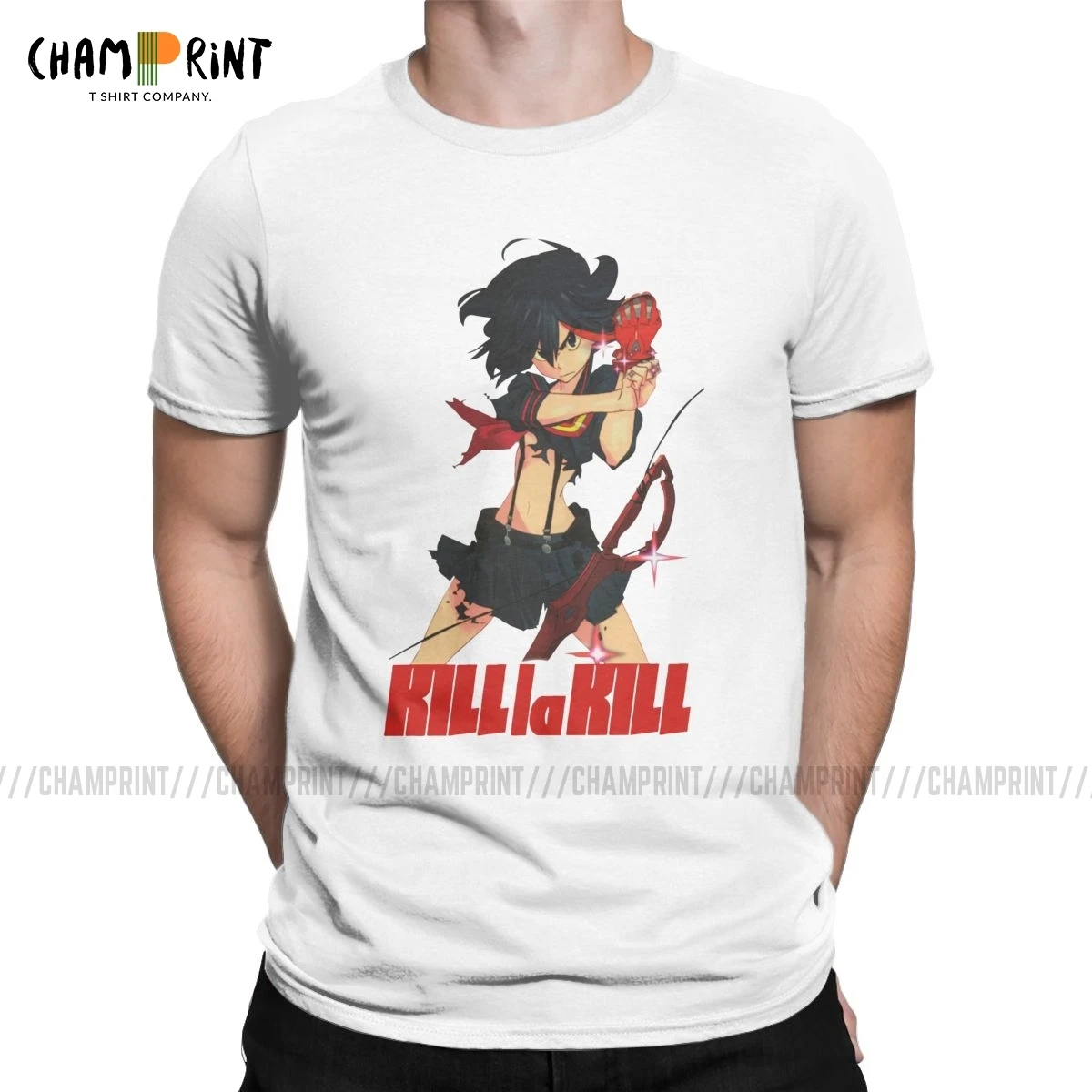 Ryuko Matoi футболки для мужчин Kill La японского аниме забавные 100% хлопковые с коротким