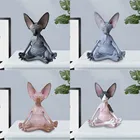 Внутренний декор для автомобиля, кошка, статуэтка медитации, миниатюрная статуэтка Будды, кошка, модель животного, кукла, игрушки, кошка без волос