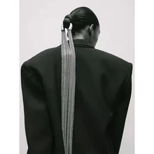 Hyperbole Multi-layer  Long Tassel Hair Accessories For Women Wedding Banquet Jewelry HUANZHI 2021 Ponytail Adornment 