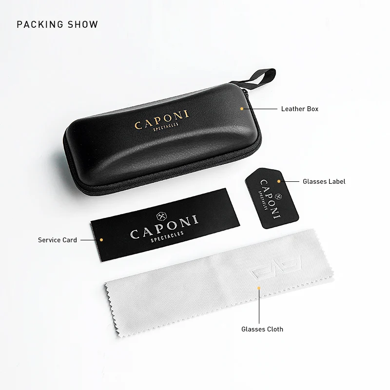 Солнцезащитные очки CAPONI Мужские поляризационные оправа с клипсой для