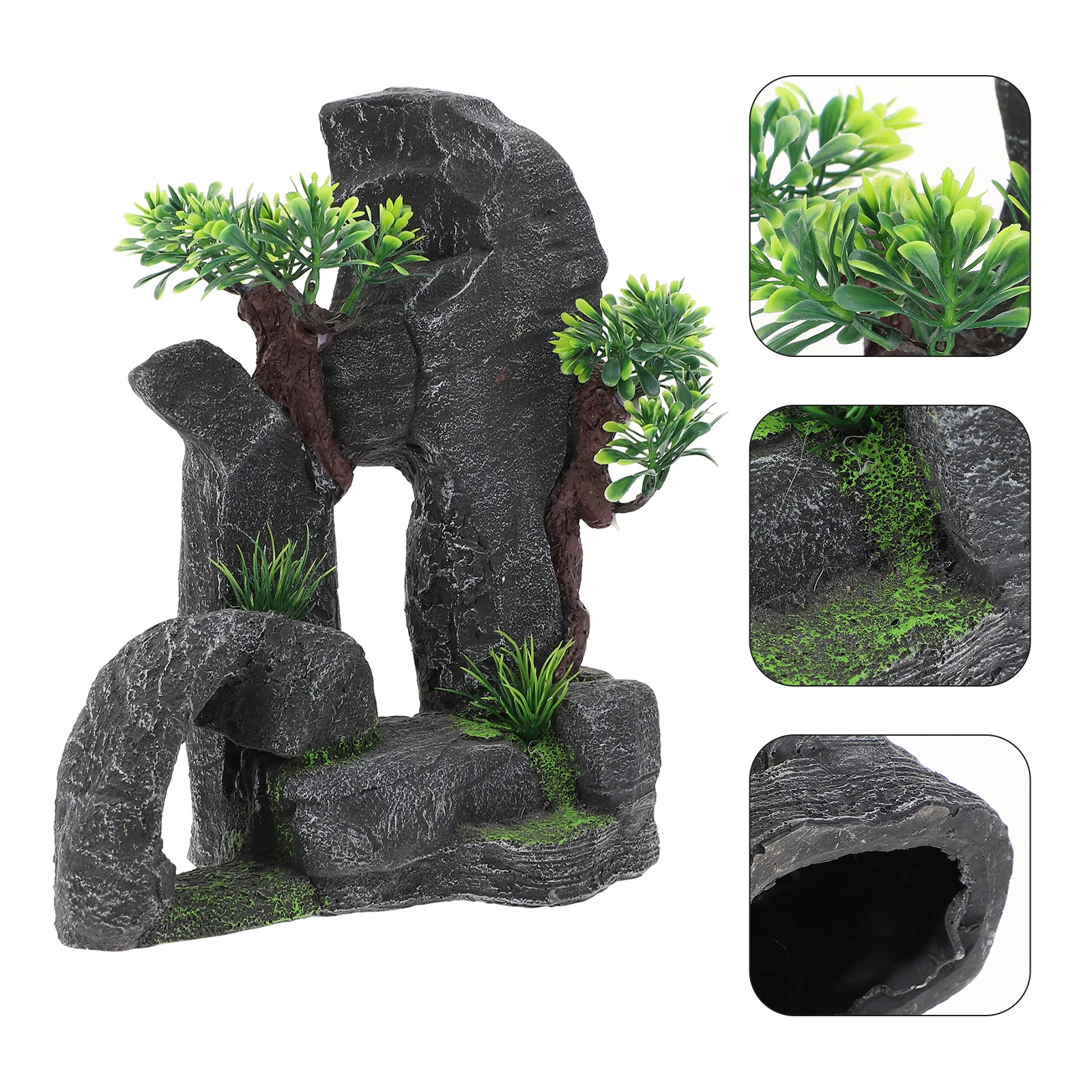 

1Pc Resin Rockery Decor Simulation Rockery Sculpture Fish Tank Resin Craft Ornament