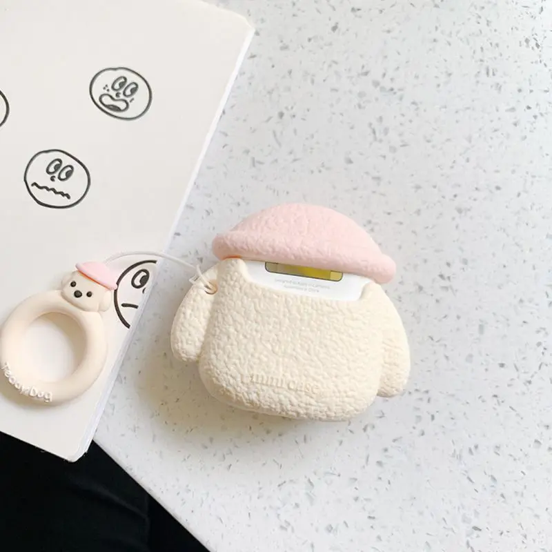 

Cute Teddy Bear Protective Case Silicone Cover with Lanyard for Airpods 1/2 Kit