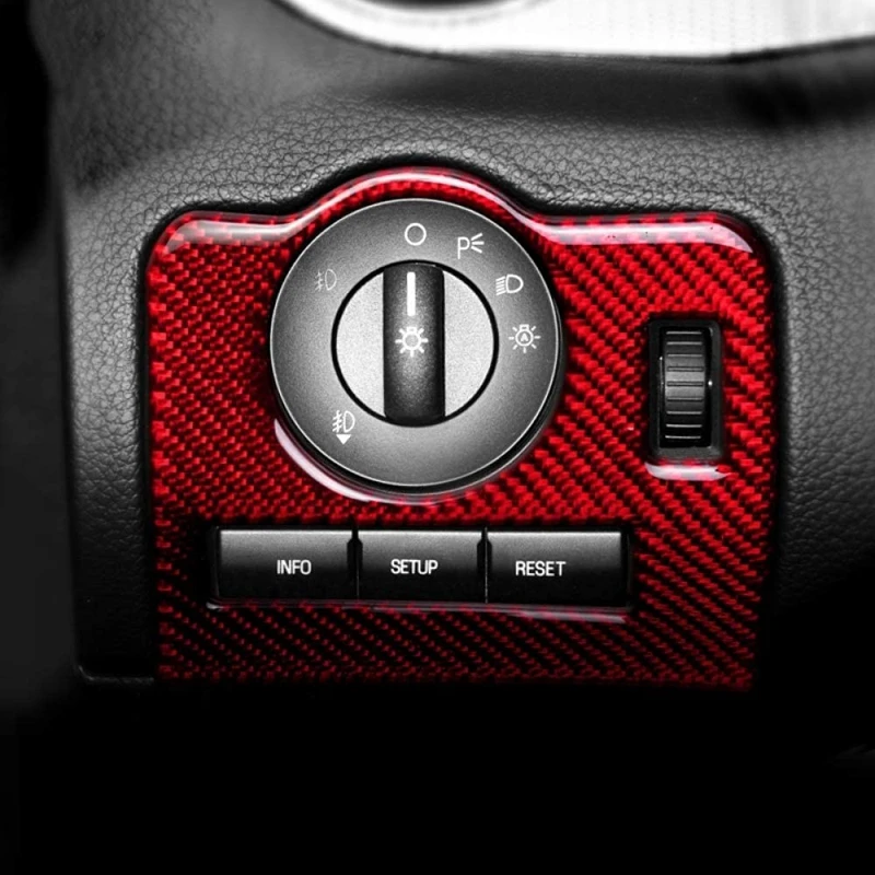 Headlamp Switch Button Decoration Cover Carbon Fiber Sticker Interior for Ford Mustang 2009-2013 | Автомобили и мотоциклы