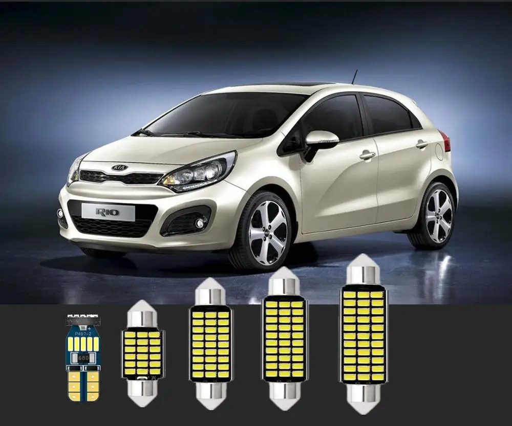 6 шт. Белый светодиодный carDome карта двери бардачок лицензиар огни T10 и 31 мм для Kia