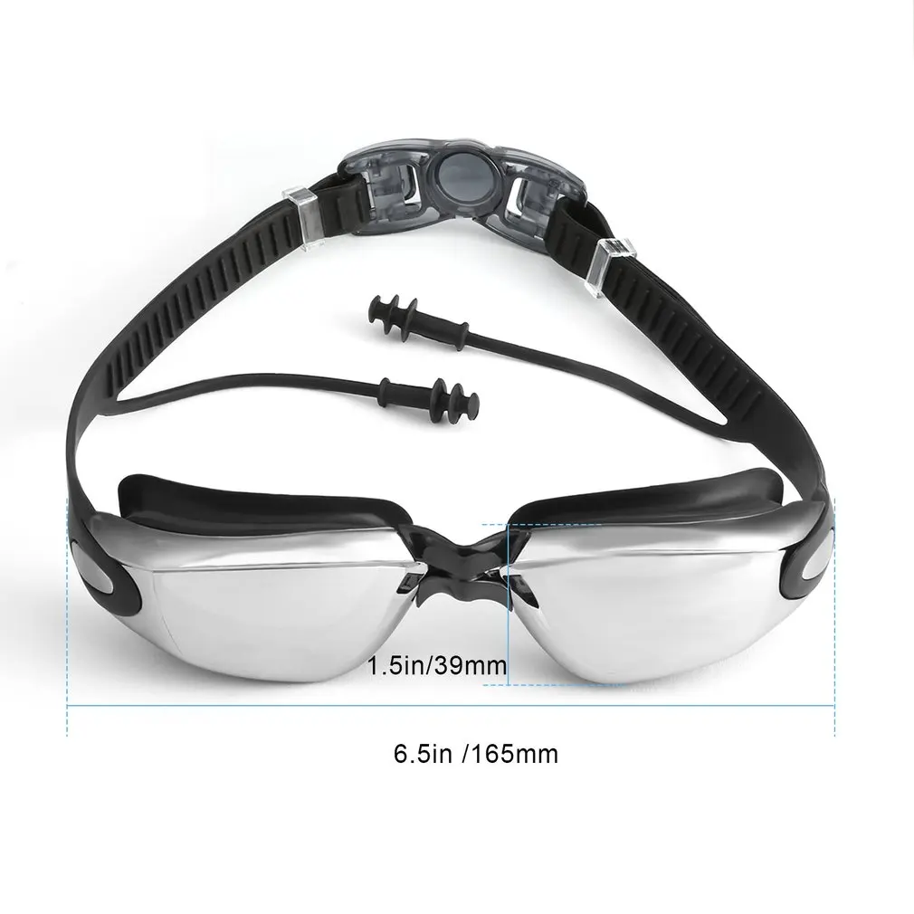 

Clear Vision Waterproof Smooth No Leaking Anti-Fog Adjustable Headband Soft Silicone HD Swim Goggle With Free Earbub Nose Clip