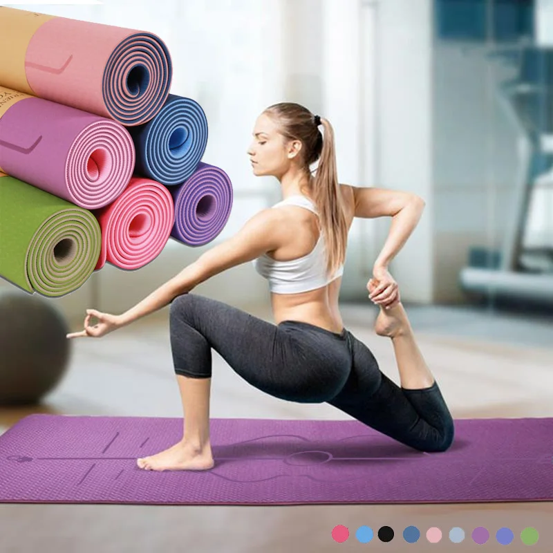 

Yoga Mat 183*61*0.6cm Non-slip Waterproof Soft With Position Line TPE Blancket Exercise Fitness Pad Gym Equipment -40