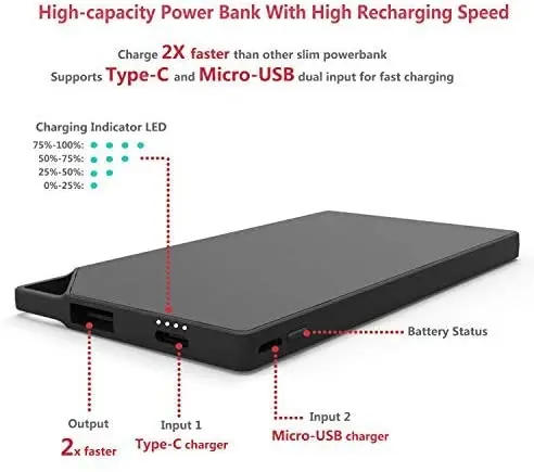 tntor 10000mah ultra thin mini power bank smartwatch built in cable portable powerbank fast charge for android iphone free global shipping