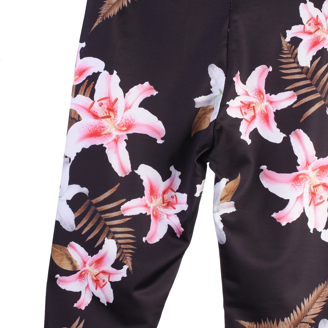 Брюки женские спортивные Стрейчевые с высокой талией и цветочным принтом|Штаны