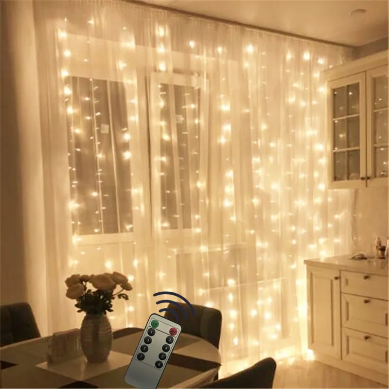 

Светодиодная гирлянсветильник с дистанционным управлением, декоративный шнурок из медной проволоки, для свадьбы, праздника, дома вечерние ...