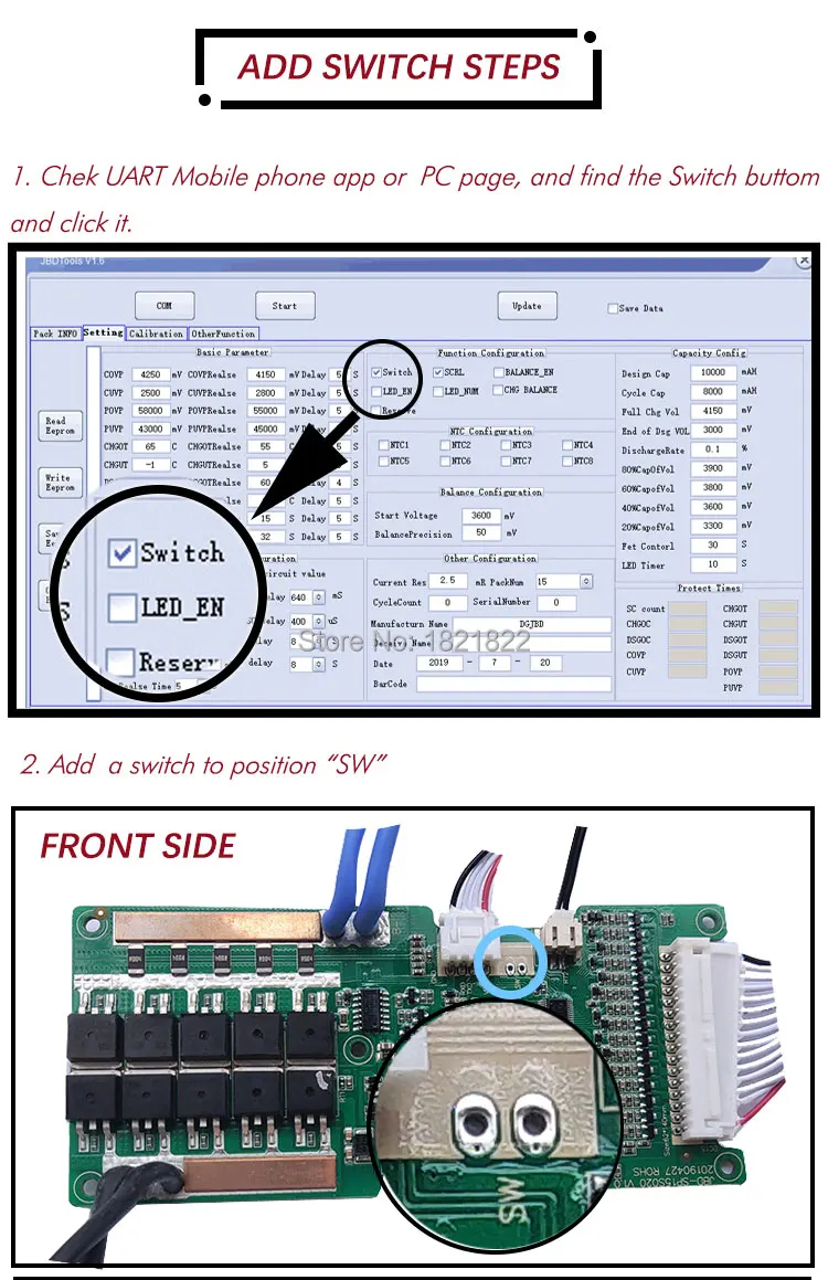 BMS 14S 30A/40A/60A активный bms 48V литий-ионный смарт bms pcm с android Bluetooth app UART bms wi-Fi программное обеспечение(APP) монитор