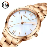 2021 new japan quartz women wristwatches pearl oyster jade stone white shell ladies full stainless steel classic wrist watches