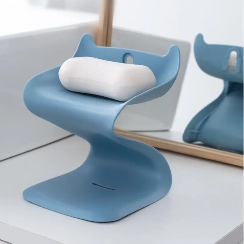 Пластиковая душевая мыльница настенная полка двухслойная коробка для хранения