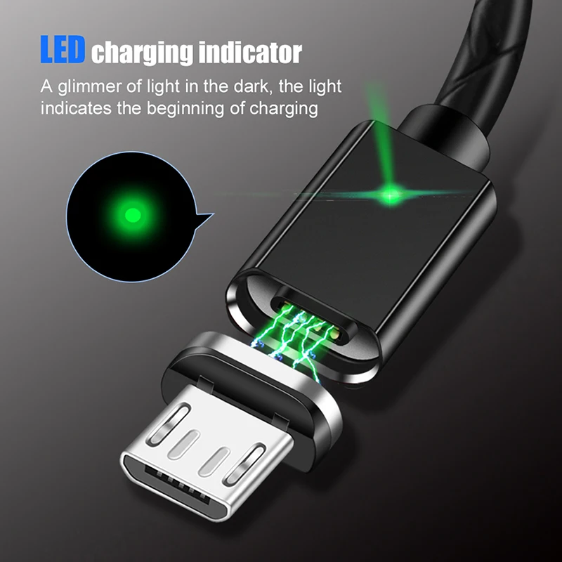 Магнитный зарядный кабель USB Type C Micro провод для быстрой зарядки iPhone Samsung Huawei Xiaomi