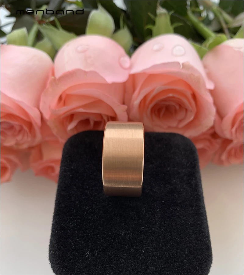 12 мм Pip огранка красная роза золотое кольцо для Для мужчин Вольфрам карбида