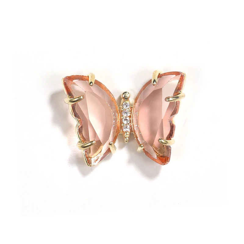 

7 Crystal Ice Transparent Zirconia Butterfly Nail Accessories 3D Nail Crystal Gold Butterfly Nail DIY Manicure Gifts Accessories