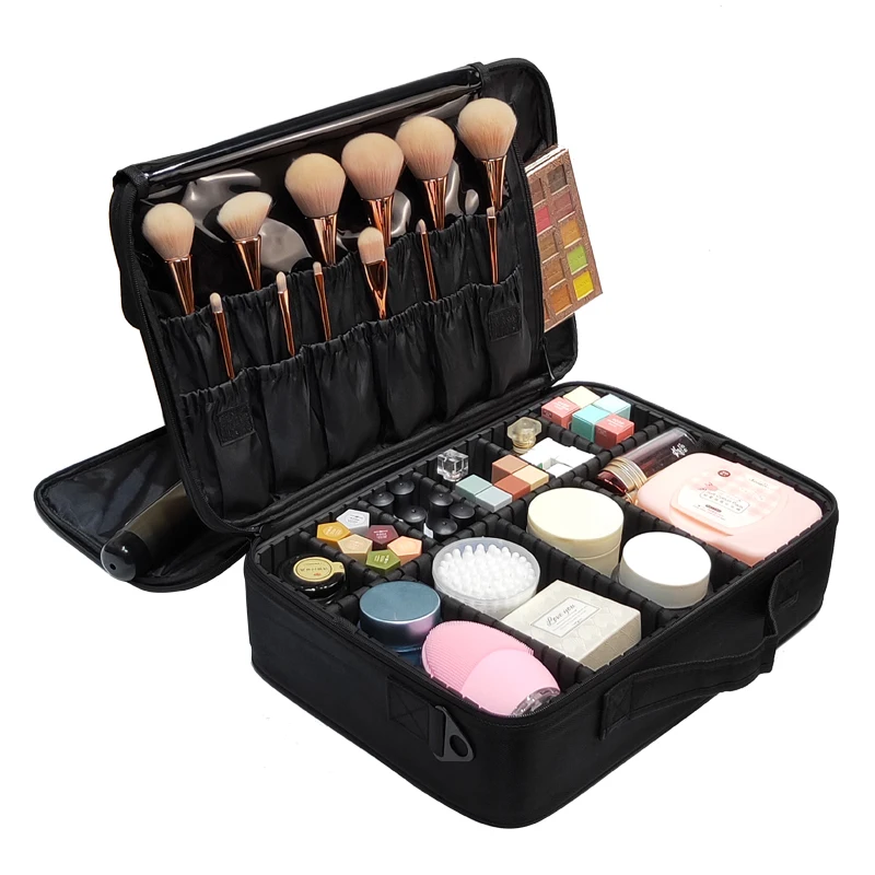 

High Quality Professional Empty Cosmetic bag Women Travel Large Capacity Storage case insert tool box Make up Bag Suitcases