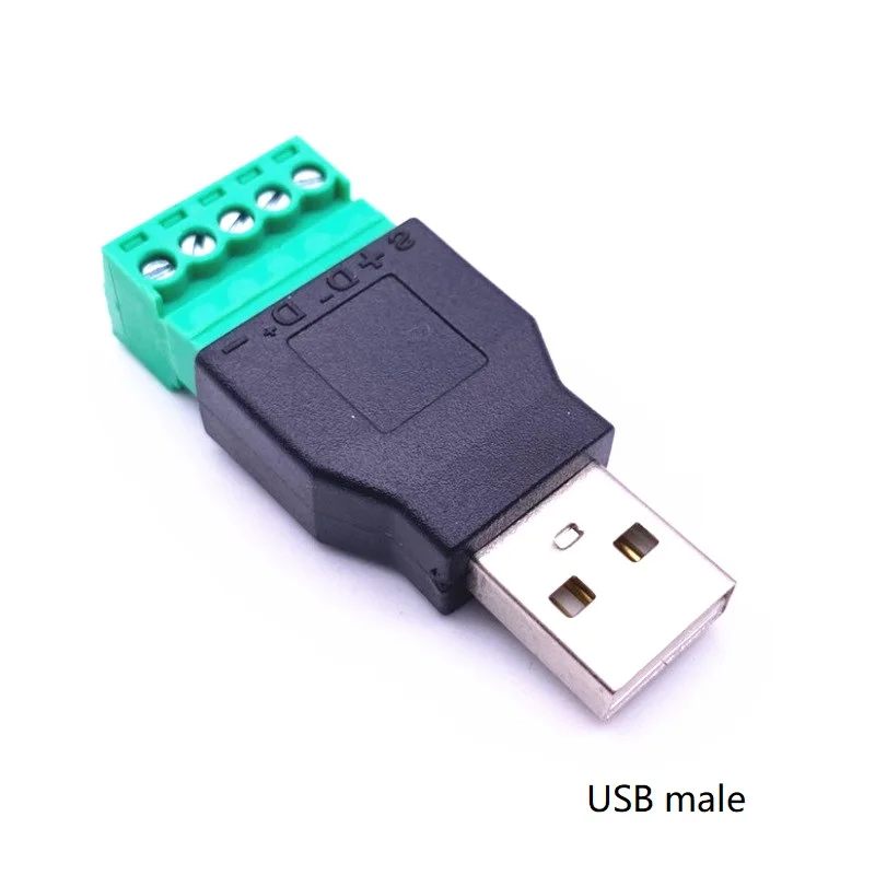 5 шт./лот USB папа к винту 5pin разъем или гнездо клеммные разъемы|Соединители| |