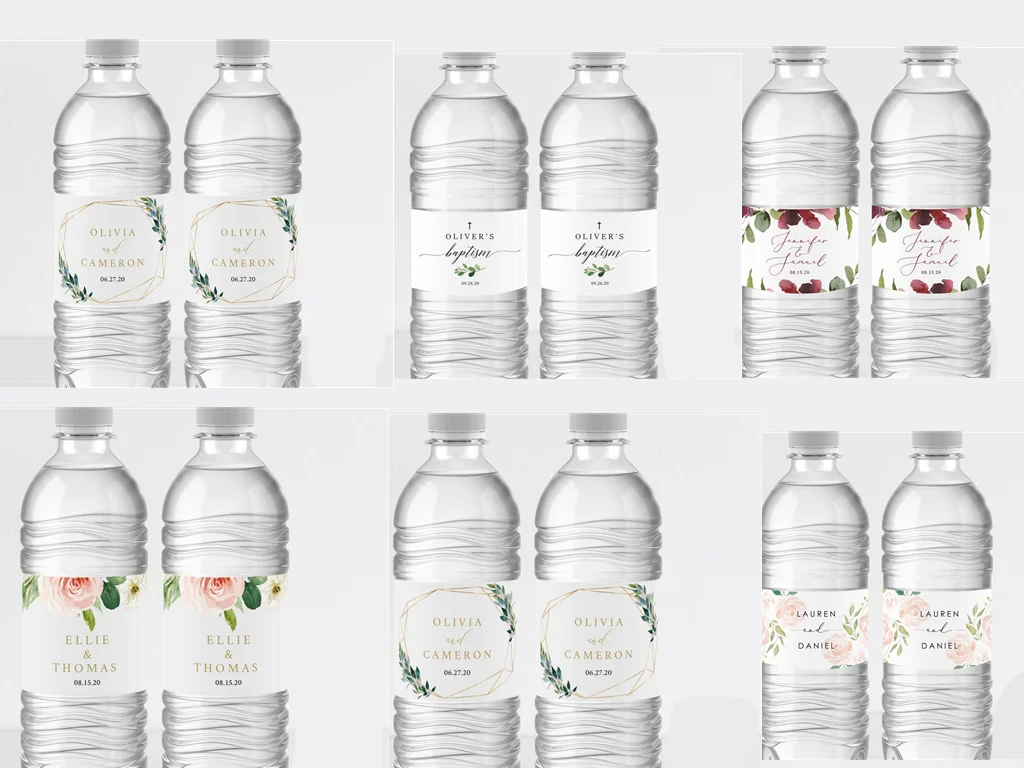 6 стилей фон под заказ с изображением бутылки воды этикетки для девочек на День