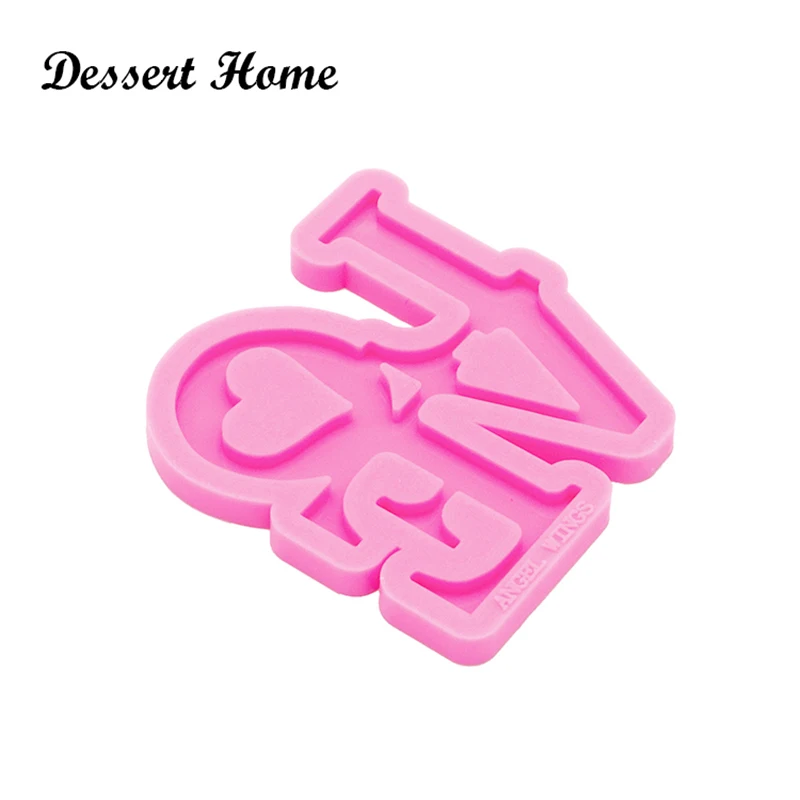 DY0284 Сделай Сам блестящая любовь форма эпоксидная смола LOVE with брелок с