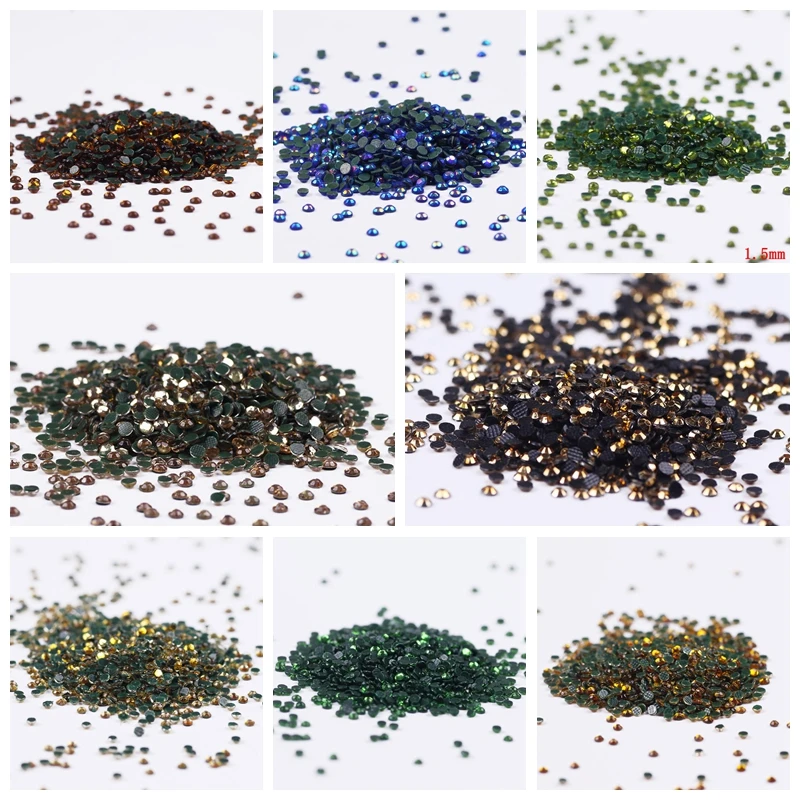 Круглые акриловые стразы с кристаллами и камнями плоским основанием без