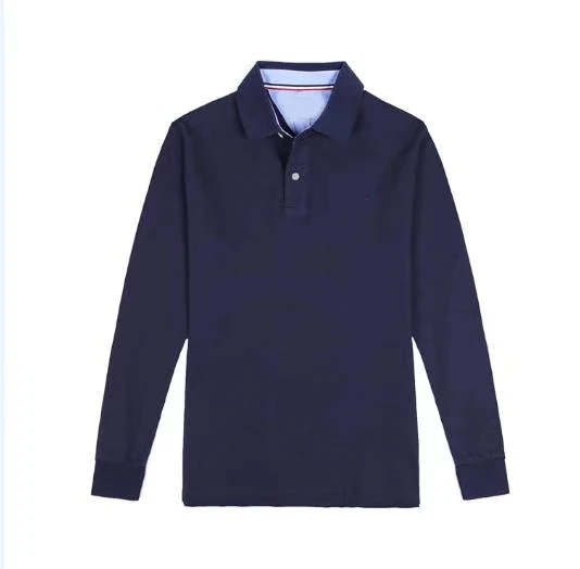Hombre tommi polo Топ Мужская рубашка с длинным рукавом вышивкой homme Классическая мода