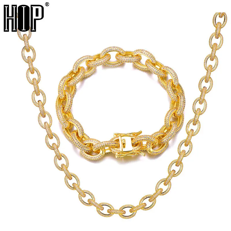 Хип-хоп 12 мм Iced Out AAA CZ витая овальная кубинская цепочка ожерелье большая застежка