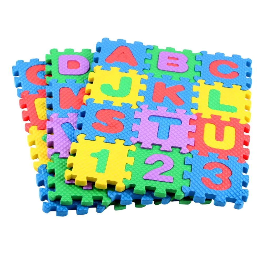 

36PCS Number Alphabet Mat Puzzle Floor Mat Carpet Bedroom Mat Educational Toys EVA Pad