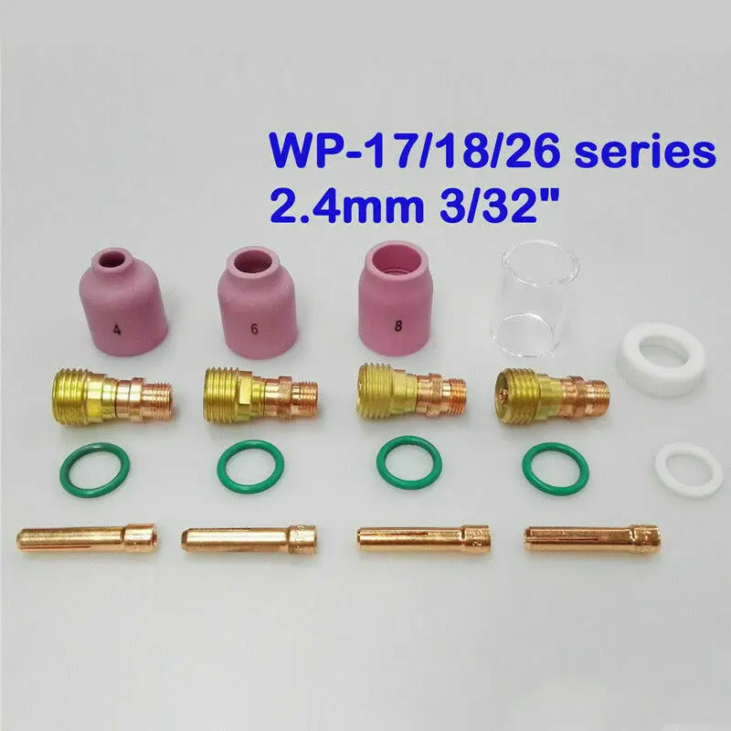 

Kit TIG Welding Torch Accessories Consumables For WP-17 18/26 Stubby Cup