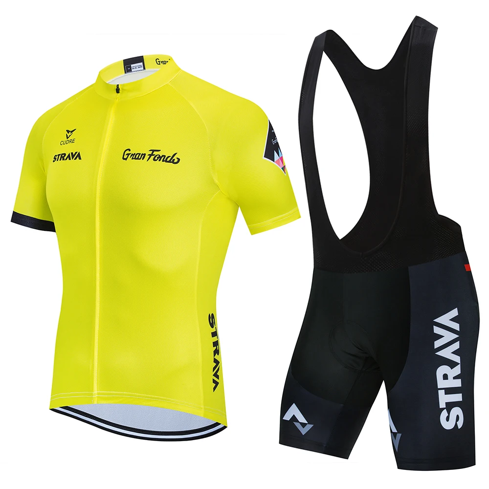 2020 Strava Мужская велосипедная футболка с коротким рукавом и шорты комплект