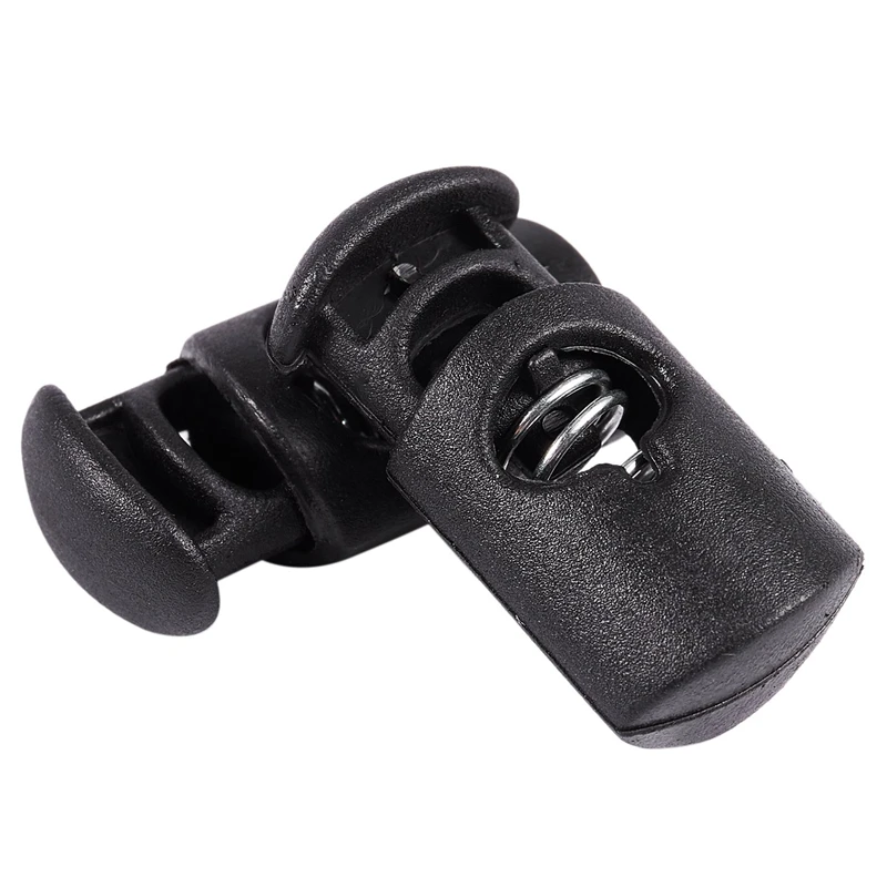 20 Pcs Hole Cord Stopper Black: 10 Spring Double Locks &amp Dia.8 Mm Laces Snap | Дом и сад