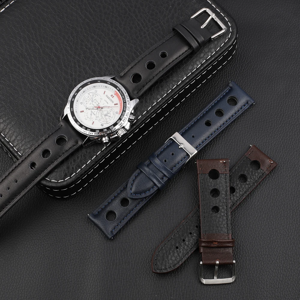 High Quality Genuine Leather Watch Band  Straps 18mm 20mm 22mm 24mm Black Brown Coffee Watchbands for Men Watch Accessories