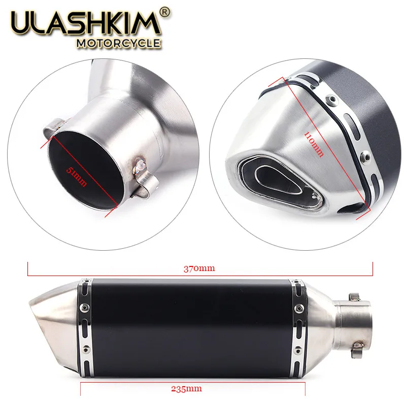 

MT07 Motorcycle Exhaust Full System Modified Front Middle Link Pipe Moto Laser Muffler Slip On For Yamaha FZ-07 MT-07 2013-2017