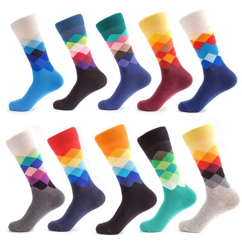 

1/2pair Stripe Socks Men Colorful Long Socks Crew Warm Autumn Winter Male Man Comfortable Cotton Funny Socks Printed Meias