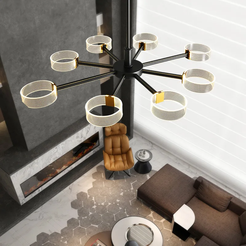 

Современные светодиодные подвесные светильники TCY для спальни, гостиной, кухни, светодиодсветодиодный подвесные светильники 6LT/8LT/10LT, черно...