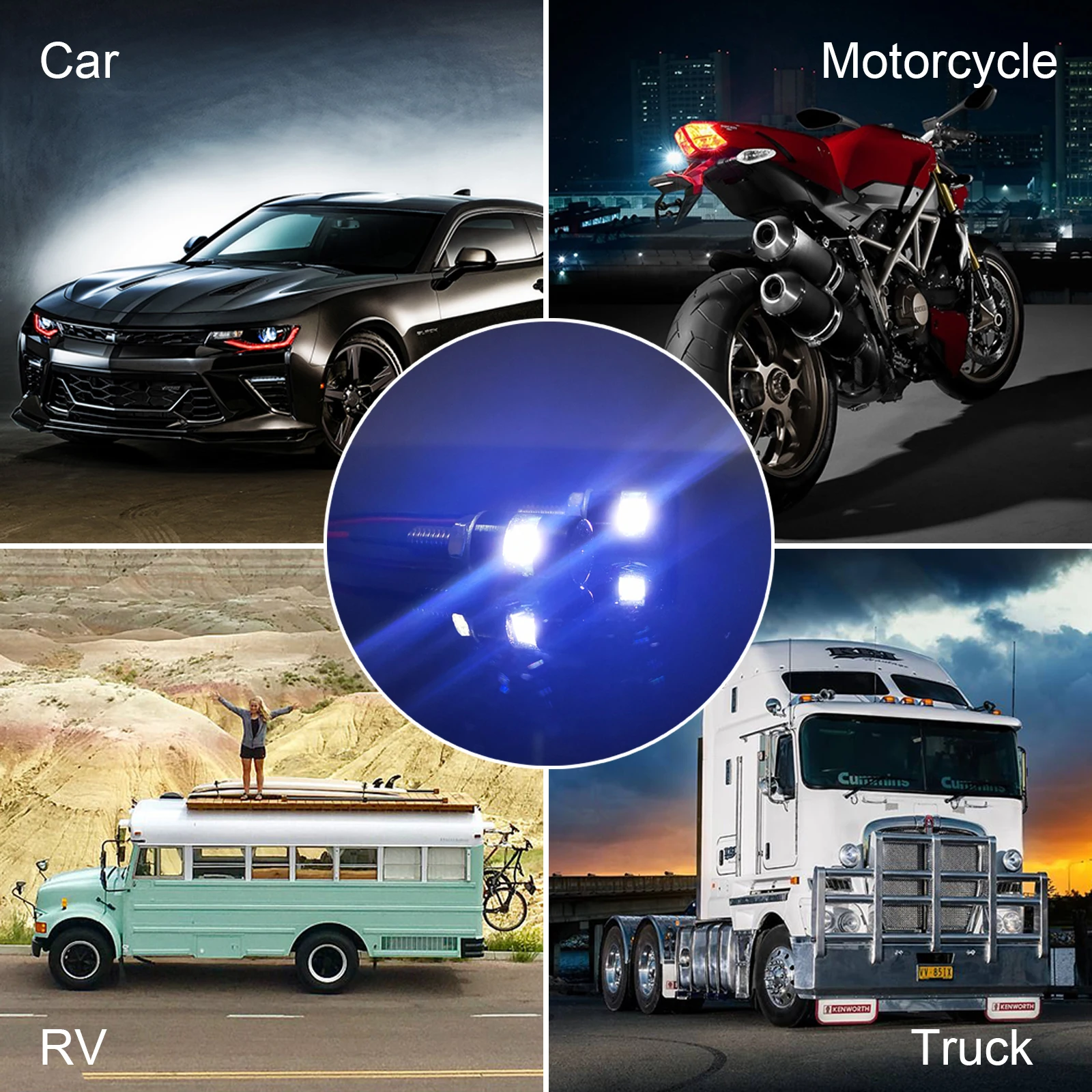 

4PCS License Plate Light 5050 SMD LED Bulb Screw Bolt LED Waterproof Number Plate Light for Car Motorcycle Motorbike Truck