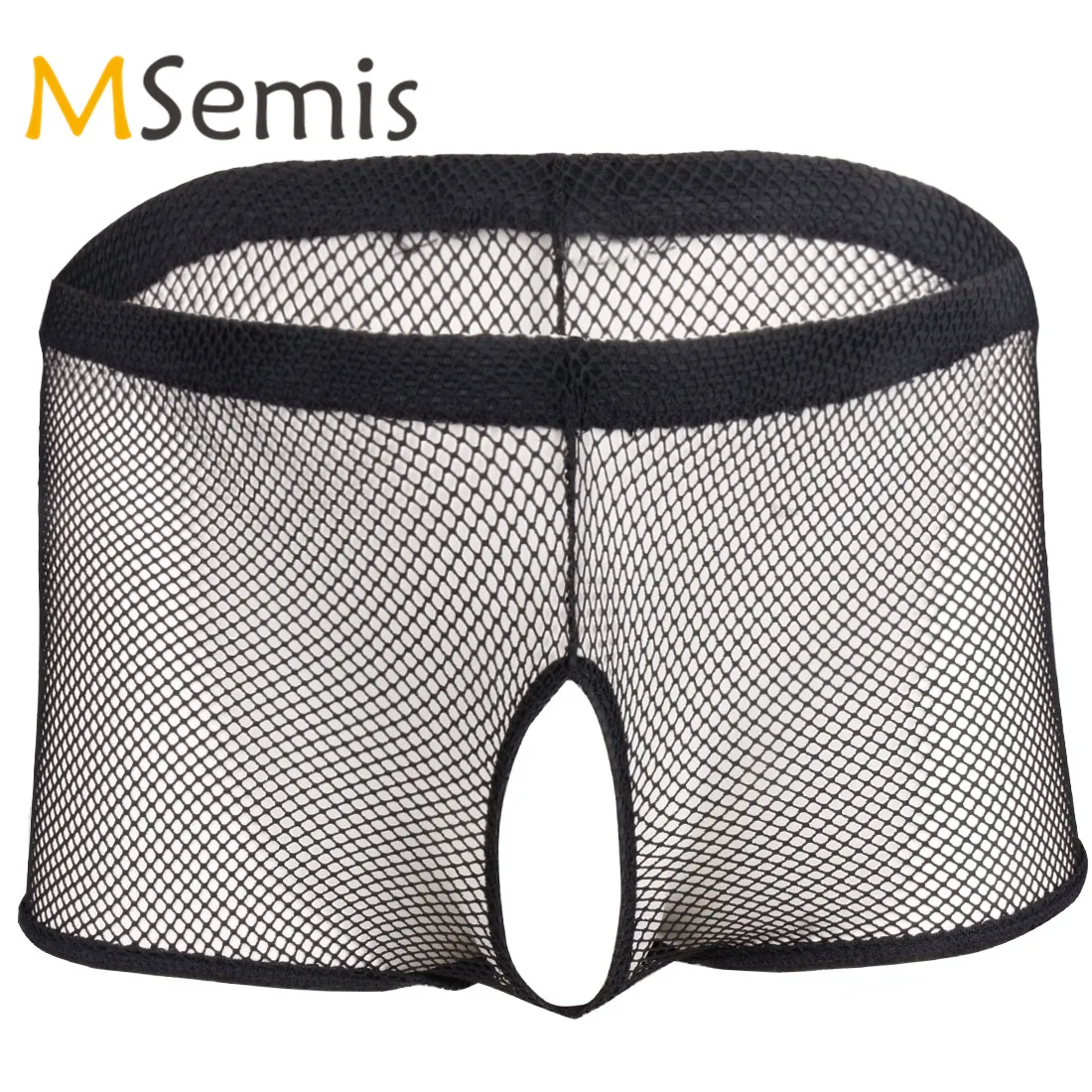 Мужское нижнее белье прозрачное боксеры трусы бикини с отверстием для пениса