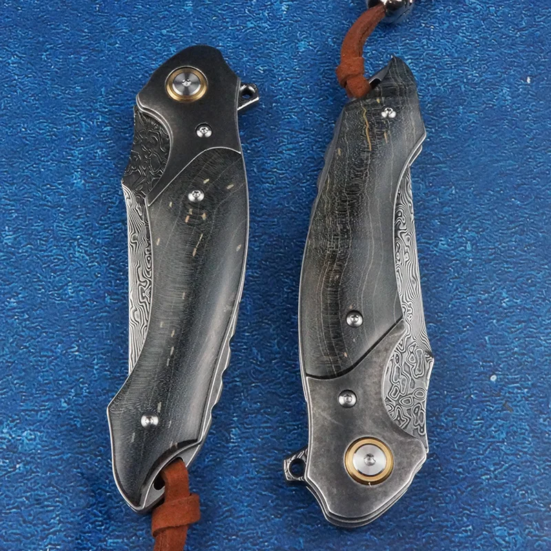 Нож Тактический складной ручной работы из дамасской стали VG10