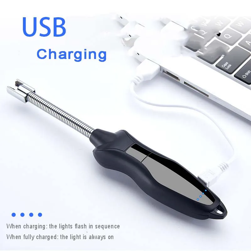 360 вращение USB зарядка зажигалки для сигарет длинная плазменная дуговая Зажигалка для кухни барбекю ветрозащитная зажигалка аксессуары для сигарет