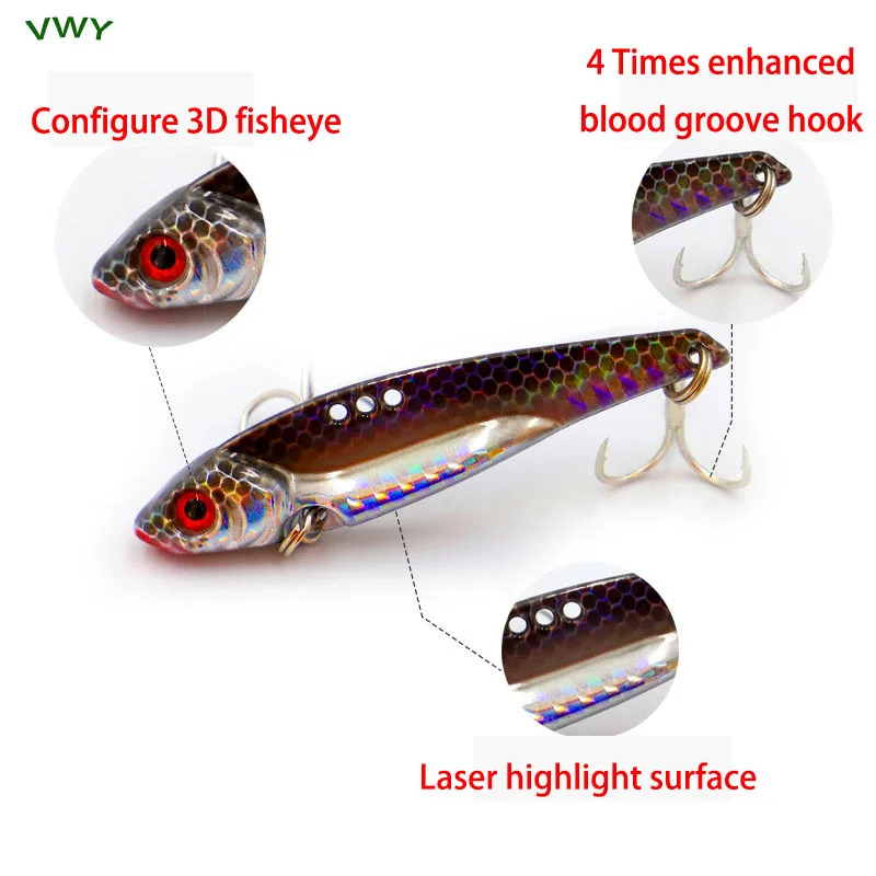 Высококачественная металлическая Приманка VIB 7 г/15 г Супердлинная виброприманка