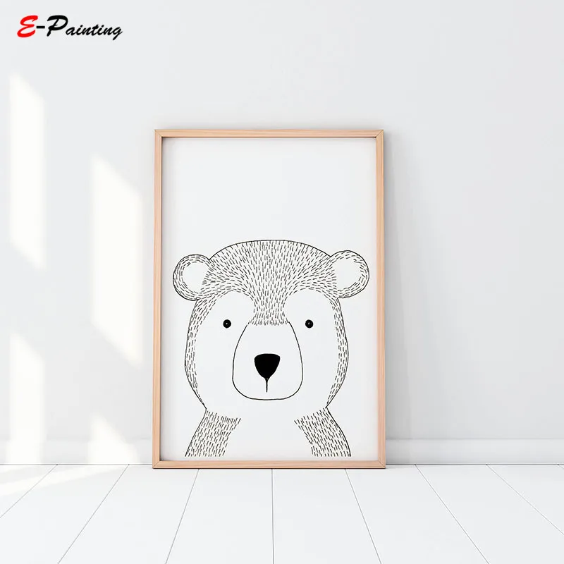 Настенная картина в скандинавском стиле рисунок на холсте леса детской комнаты