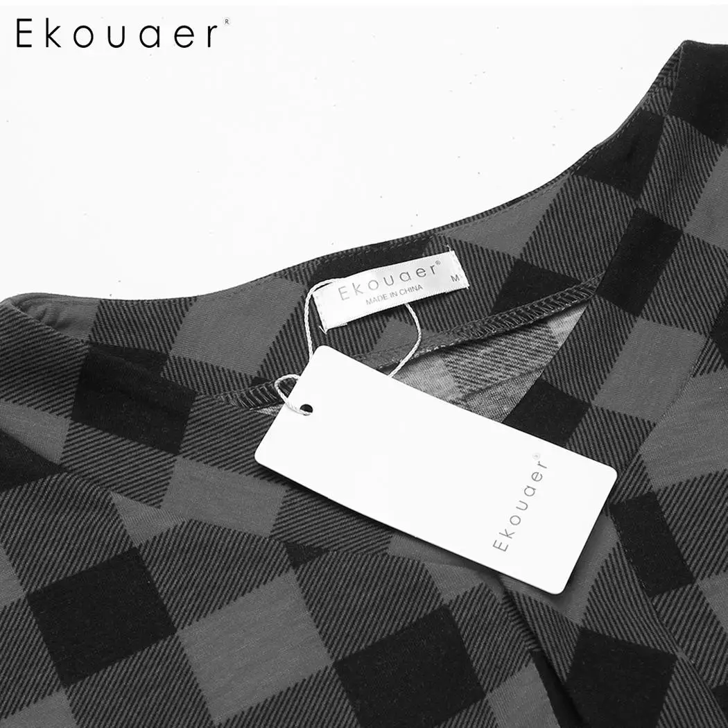 Ekouaer Для мужчин, одежда для сна, ночная рубашка для мужчин легкий пижамная рубашка Длинная Ночная рубашка одежда для сна Длинные Трусы мужские, одежда для отдыха