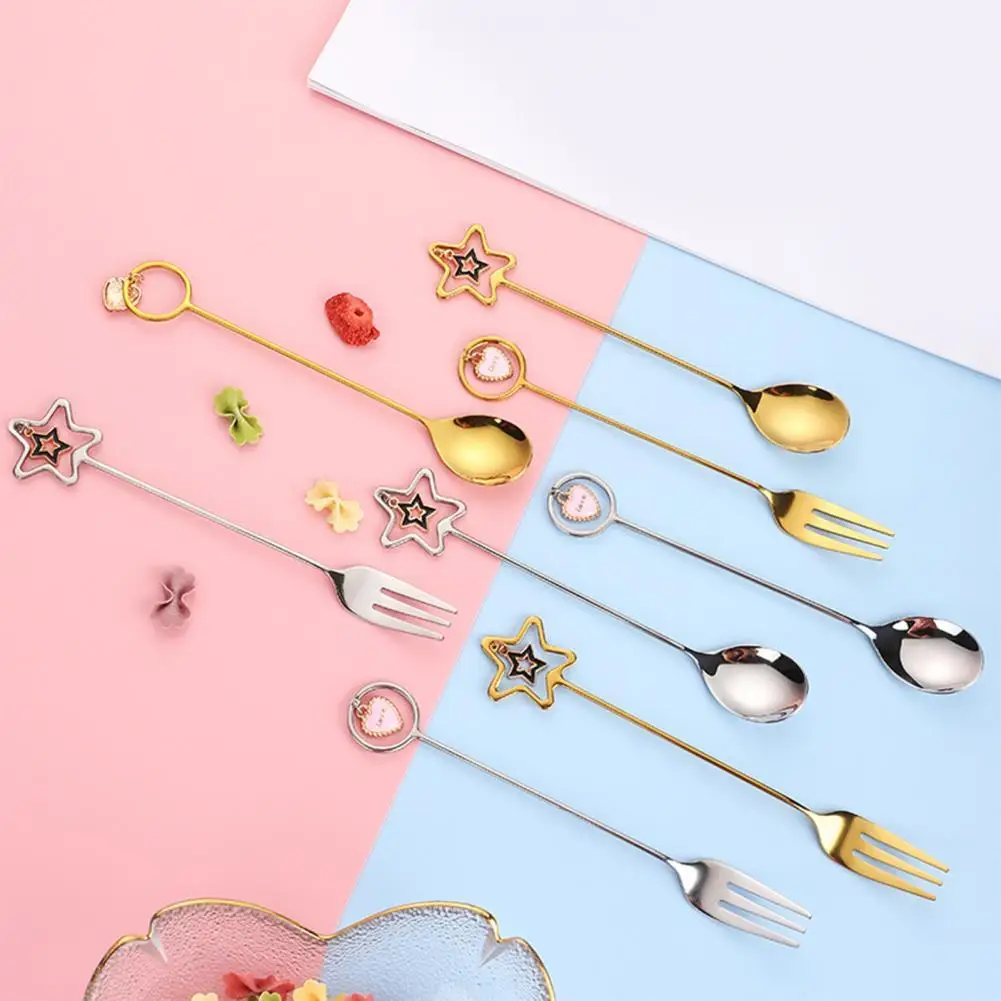 

Lightweight Good Coffee Tea Stirring Spoon Fork Practical Stirring Spoon Food Grade for Dorm